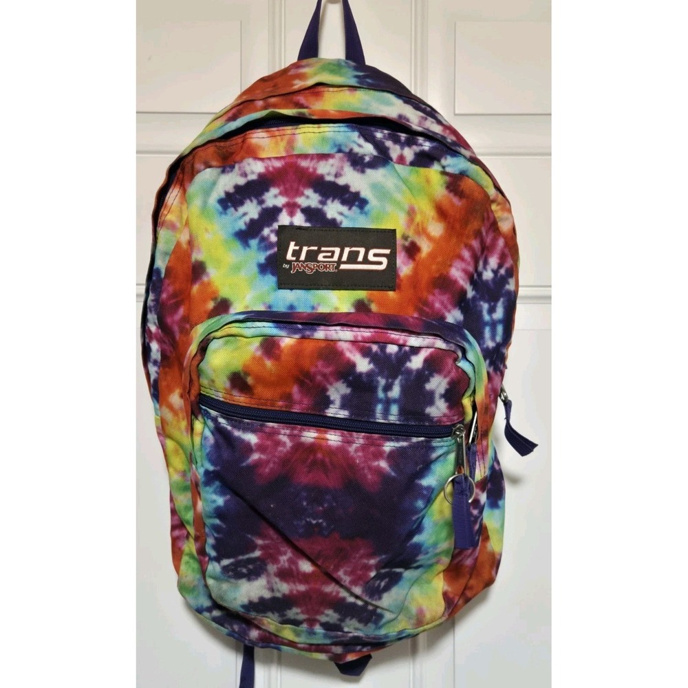 Jansport Trans Tye Dye Rainbow Backpack Colourful‎ Multicolor School Full Size